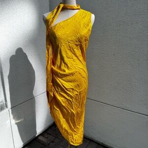 Ronny Kobo yellow summer asymmetrical dress